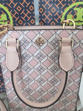 Tory Burch Pink Geometric Mini Satchel with Gold Hardware NWT